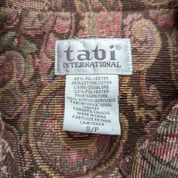 Vintage Tabi button up paisley tapestry vest - Picture 5 of 7